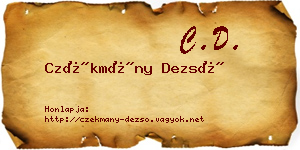 Czékmány Dezső névjegykártya