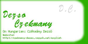 dezso czekmany business card